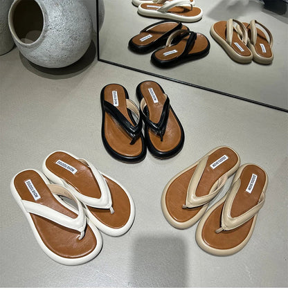 binfenxie Summer Flip Flop Designer Slides Comfort Flats Slippers Soft Sole Women Sandals 2024 Women's Ladies Outdoor Beach Shoes