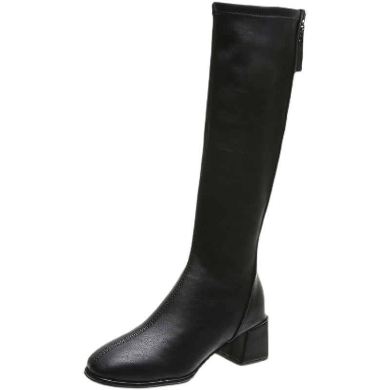 Boots Women Shoes Autumn Luxury Designer Boots-Women Round Toe Sexy Thigh High Heels High Sexy Fashion  Ladies Low Mid Calf