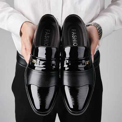 Luxury Black Leather Men Shoes for Wedding Formal Oxfords Plus Size 38-48 Business Casual Office Work Shoes Slip On Dress Shoes