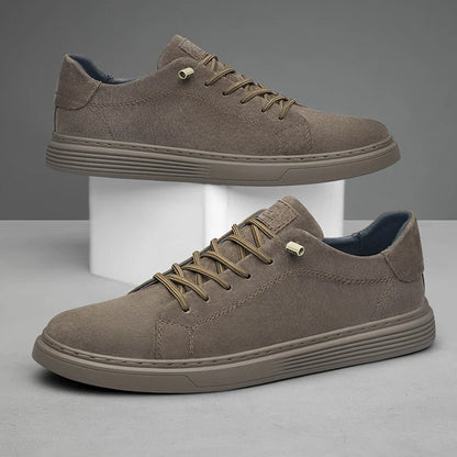 High Quality Brown Suede Leather Shoes Men's Casual Shoes Women's Jogging Shoes Lace Up Soft Sole Sports Shoes Big Size: 36-47