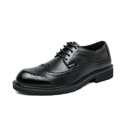 Men's Genuine Leather Shoes Classic Business Office Shoes Lace Up Low Heel Fashion Men's Casual Shoes Luxury Banquet Dress Shoes