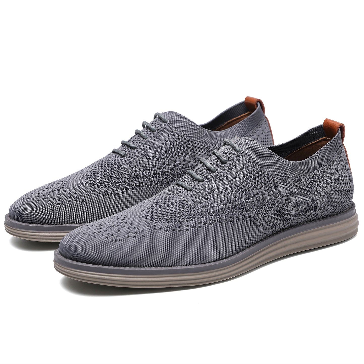 Breathable Knitted Mesh Casual Shoes Lightweight Smart Casual Shoes Office Work Footwear Men Shoes