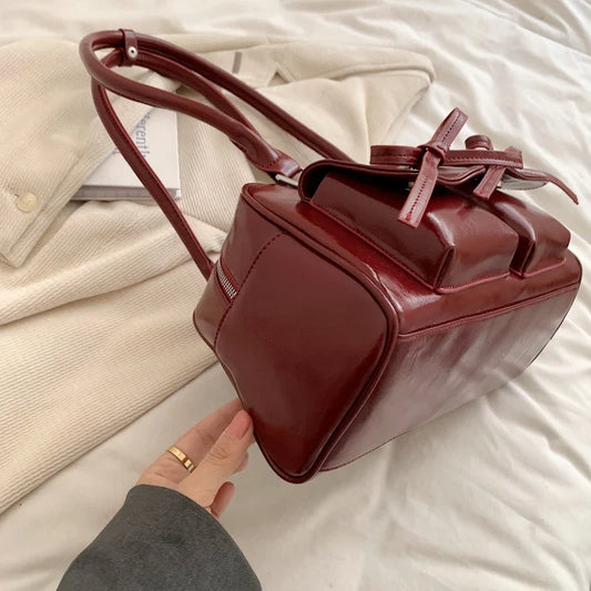 binfenxie  Y2K Stylish Shoulder Bags For Women Pure Color Big Capacity Commuter Mini Boston Underarm Bag 2024 Luxury Designer Handbag