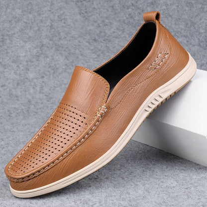 Genuine Leather Men Casual Shoes Luxury Brand Mens Loafers Moccasins Breathable Slip on Italian Cow Leather Shoes  New