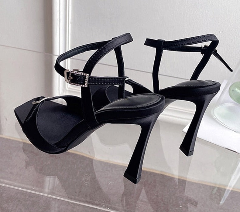 Buckle Strap Modern Womens Sandals Fashion Summer High Heels Sexy Peep Toe Nightclub Stripper Shoes Zapatos Mujer