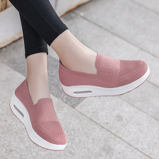 Sneakers Women's Sports Shoes Mesh Breathable Platform Tennis Casual Slip-On Ladies Walking Vulcanized Shoes Zapatillas Mujer