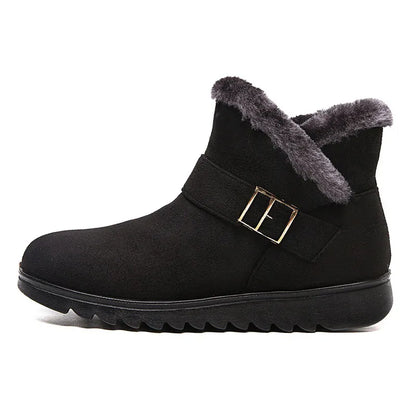 Winter Warm Women Boots Thick Plush Snow Boots Women Zipper Comfortable Outdoor Ankle Boots Casual Cotton Shoes Botas De Mujer