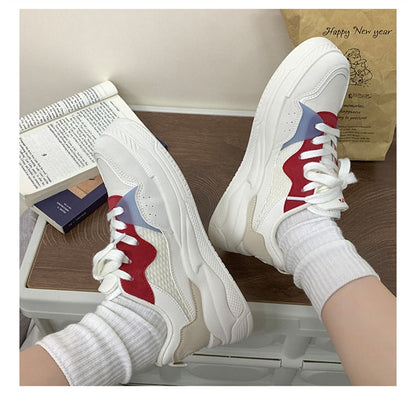 binfenxie Designer Platform Women's Sneakers Lace Up Flats Shoes Sneakers Spring Autumn Woman Casual Tennis Sports Shoes Female