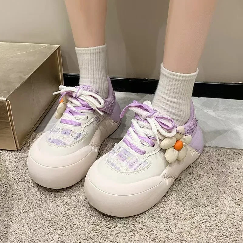 binfenxie  -  New Kawaii Fashion All-match Platform Shoes Sports Style Casual Round Toe Spring Summer Korean Version Sweet Cute Sneakers