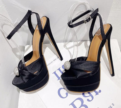 Sexy Peep Toe 16CM Extreme High Heels Women's Sandals Party Banquet Stiletto Shoes Fashion Buckle Strap Platform Pumps