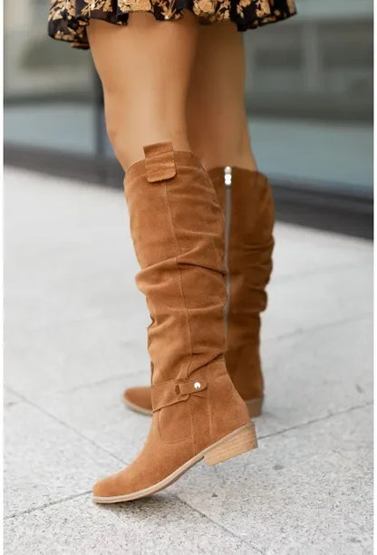 Women Ankle Boots Winter Low Heels  Autumn Winter Round Casual Shoes Faux Suede Female Low Boots Chelsea Boots Plus Size 43