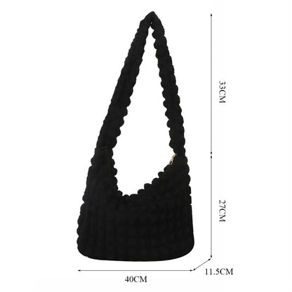 binfenxie Large Capacity Shoulder Bag Embroidered Plaid Quilted Crossbody Bag Underarm Bag Tote Bag Tote Bag Pleated Bubbles Handbag