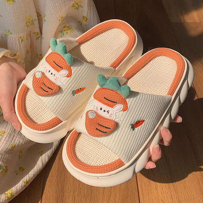 Women's Slippers Summer Four Seasons Indoor Home Sandals and Slippers Cute Cartoon Milk Cow House Slippers Funny Shoes