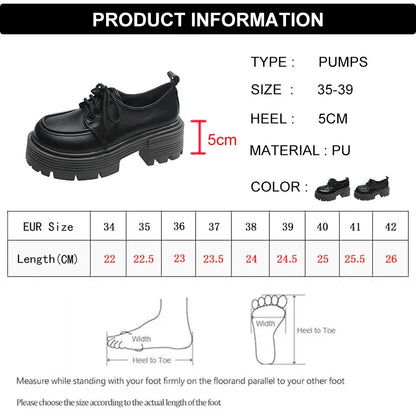 Patent Leather Platform Loafers Women Preppy Style Lace Up Oxford Shoes Woman Black Thick Bottom Y2K Shoes Female