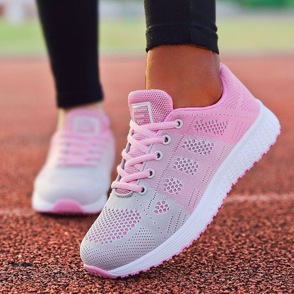 Women Casual Shoes Fashion Walking Mesh Flat Shoes For Women Sneakers  Gym Women Vulcanized Shoes White Black Tennis Female