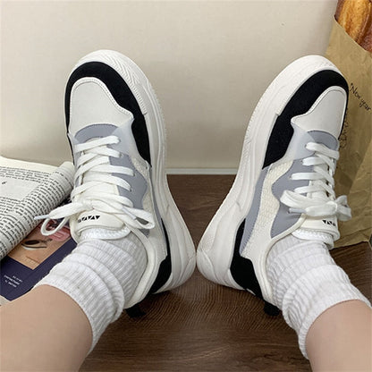 binfenxie Designer Platform Women's Sneakers Lace Up Flats Shoes Sneakers Spring Autumn Woman Casual Tennis Sports Shoes Female