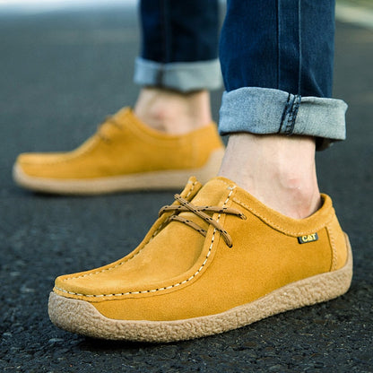 Hot Sale Mens Loafers Cow Suede Leather Men Casual Shoes Outdoor Soft Comfy Slip On Shoes Men Flat Driving Shoes Male Moccasins