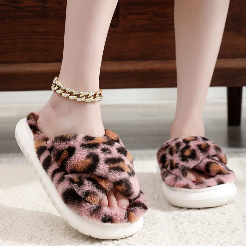 New Women Home Slippers Autumn Winter Open-Toe Cross Band Linen Soled Indoor Slides Linen Soled Non-Slip Bathroom Slippers