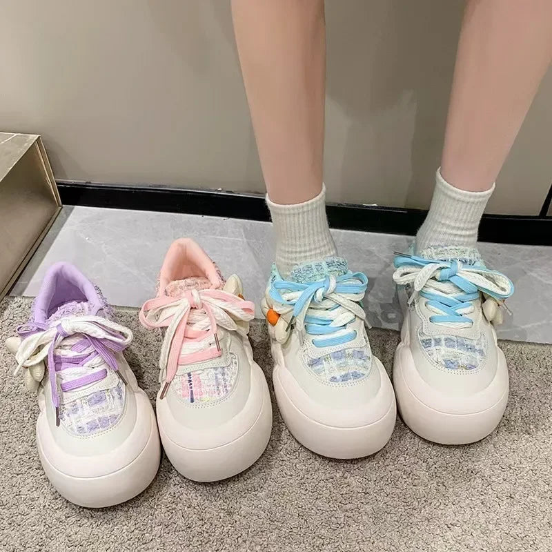 binfenxie  -  New Kawaii Fashion All-match Platform Shoes Sports Style Casual Round Toe Spring Summer Korean Version Sweet Cute Sneakers