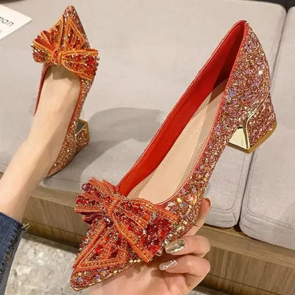 Women's Summer Footwear Stilito Rhinestone Shoes for Woman with Wedding Bride Genuine Mark Chic and Elegant A Comfortable E