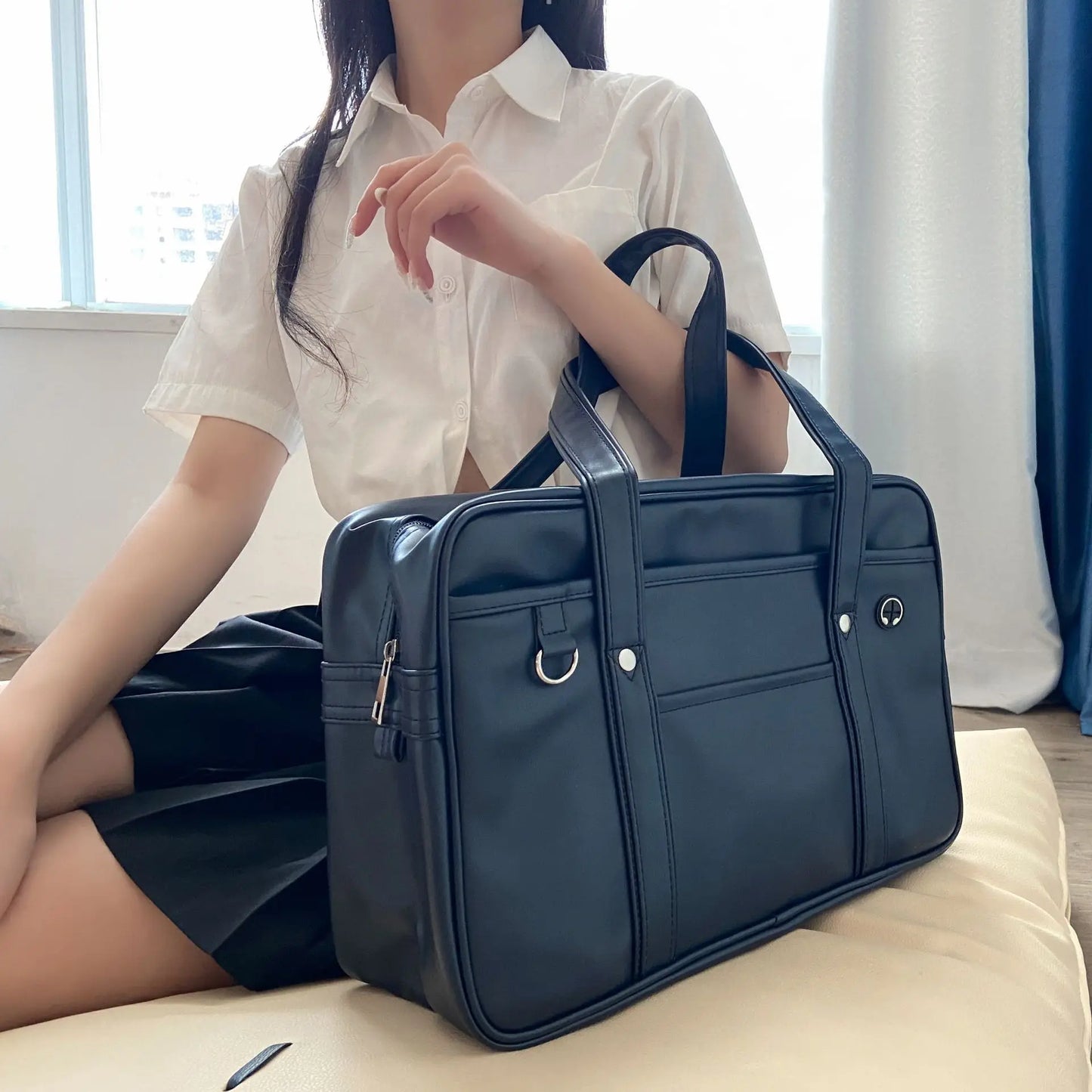 binfenxie Japanese two-dimensional student JK uniform bag girl PU schoolbag COS wear-resistant waterproof one-shoulder Messenger handbag