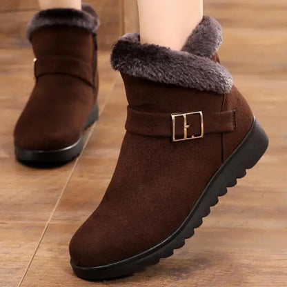 Winter Warm Women Boots Thick Plush Snow Boots Women Zipper Comfortable Outdoor Ankle Boots Casual Cotton Shoes Botas De Mujer