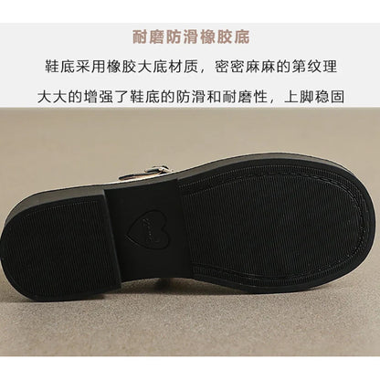 spring new women's leather shoes Fashion color block design Korean style Mary Jane casual loafers banquet and office wear