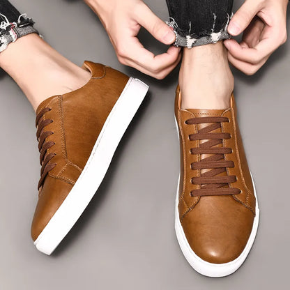 Men Shoes Genuine Leather Casual Shoes Fashion Sneakers British style Cow Leather Men Shoes New Men Sneakers