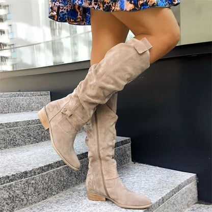 Women Ankle Boots Winter Low Heels  Autumn Winter Round Casual Shoes Faux Suede Female Low Boots Chelsea Boots Plus Size 43