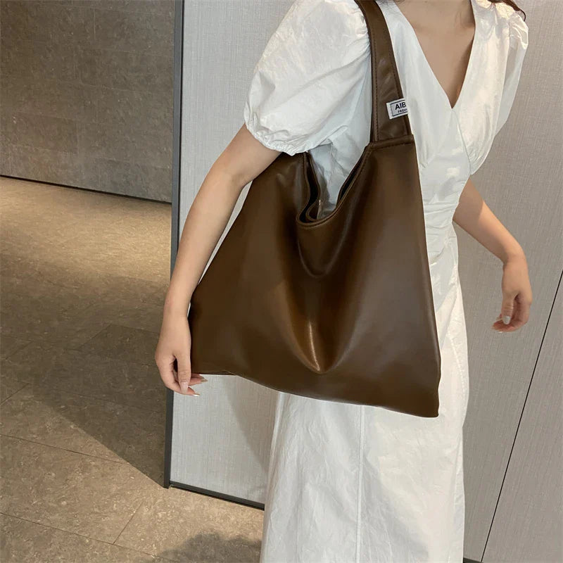 binfenxie  Women Tote Bags Summer Latest Brands Large Capacity Shoulder Bag Soft PU Leather Lightweight Shopper Totes Sac A Main