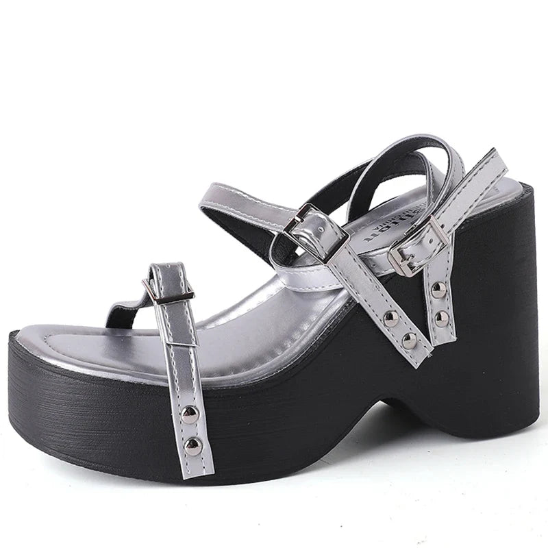 Summer Chunky Women Sandals Fashion Open Toe Platform Wedges Heel Shoes Ladies Outdoor Dress Gladiator Pumps