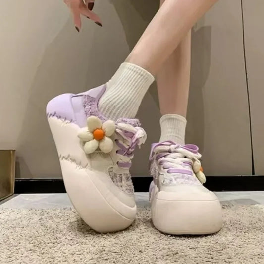 binfenxie  -  New Kawaii Fashion All-match Platform Shoes Sports Style Casual Round Toe Spring Summer Korean Version Sweet Cute Sneakers