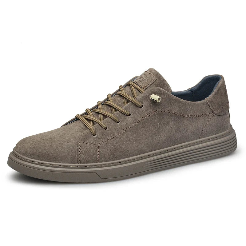 High Quality Brown Suede Leather Shoes Men's Casual Shoes Women's Jogging Shoes Lace Up Soft Sole Sports Shoes Big Size: 36-47