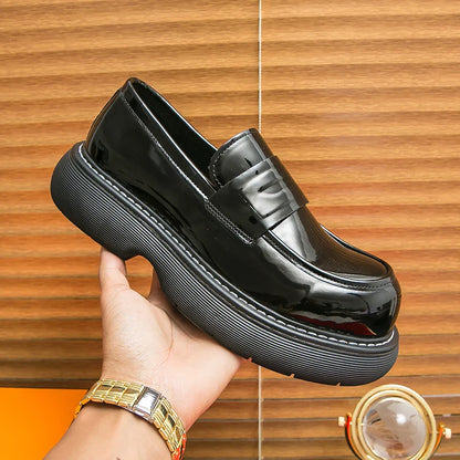 Men's Casual Wedding Shoes Fashion Patent Leather Thick Bottom Formal Shoes for Men Luxury Brand Dress Loafers Moccasins Busines