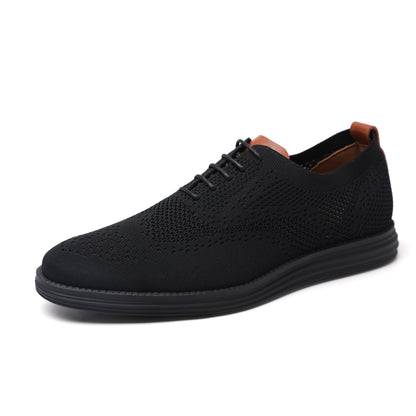 Breathable Knitted Mesh Casual Shoes Lightweight Smart Casual Shoes Office Work Footwear Men Shoes