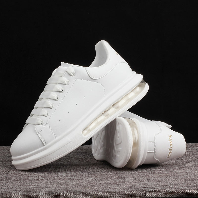 Luxury Men's Shoes 35~44 Designer Fashion Brand Men Vulcanized Couple Lace-up White Casual Shoes Women Sneakers Real air cushion