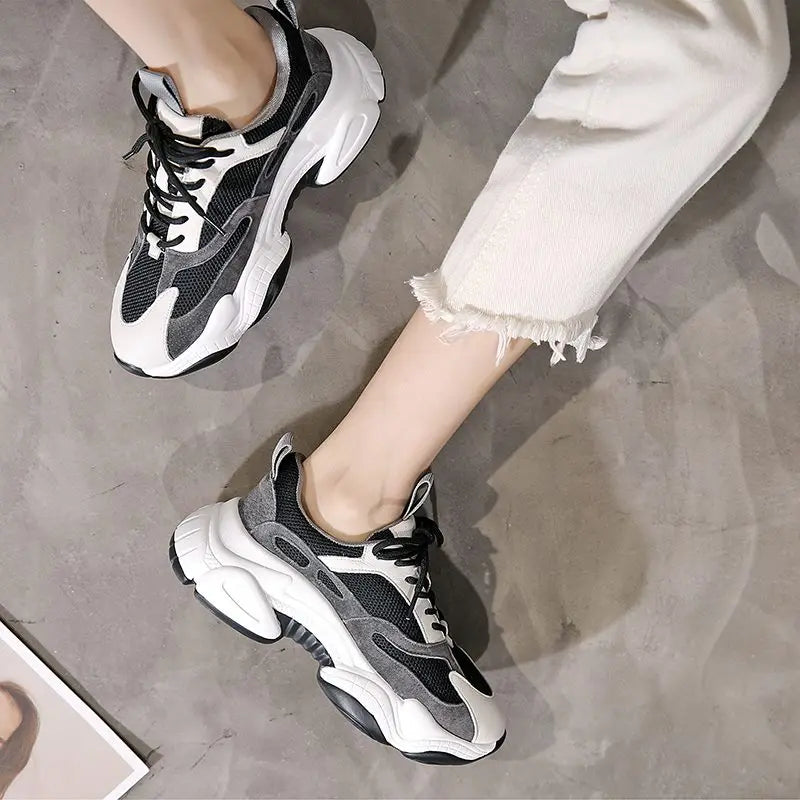 binfenxie  -  2024 New Arrival Women Sneakers Ladies Casual Shoes Lace Up Platform Flats Spring Summer Mesh Breathable Lady Footwear