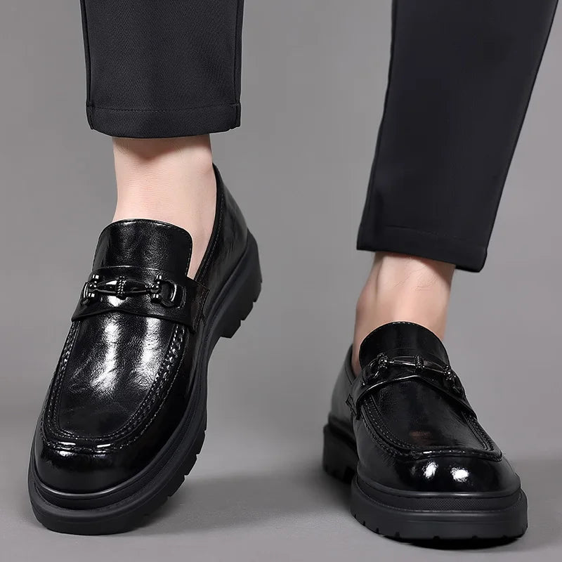 New Men's Luxury Brand Leather Shoes Fashion Designer Slip on Dress Loafers Comfortable Soft Casual Formal Shoes Dress Mocassins