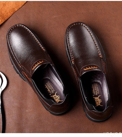 Genuine Leather Shoes Men Loafers Soft Cow Leather Men Casual Shoes New Male Footwear Black Brown Slip-on