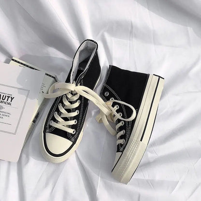 binfenxie  -   Classic Vulcanized Casual Canvas Platform Shoes Women High Top Sneakers 2024Fashion Breathable Comfortable Sport Korean