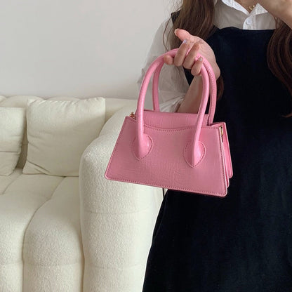 binfenxie Fashion Pink Small Square Women Clutch Purse Handbags New Simple Ladies Messenger Bag Solid Color Female Shoulder Crossbody Bags