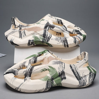 Summer Men Women Slippers Camouflage Platform Outdoor Clogs Shoe Beach Sandals Male Soft EVA Indoor Home Slides Lover Flip Flops