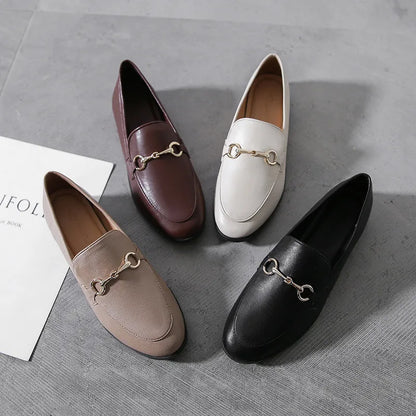 TOPHQWS Casual Slip On Women Loafers Spring 2022 Luxury Flat Shoes Quality PU Leather Designe Mules Shoes Female Retro Moccasins