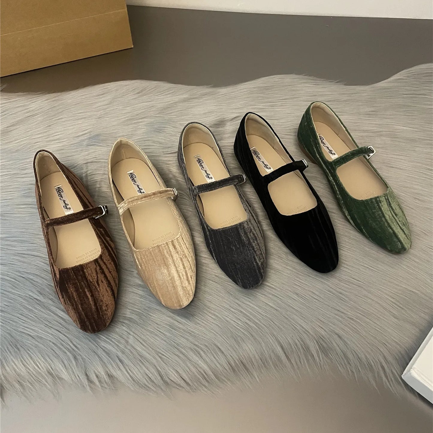 binfenxie  -    New Women Flats Fashion Round Toe Shallow Mary Jane Shoes Soft Casual Ballet Shoes Slingback Shoes Size35-40 Muje