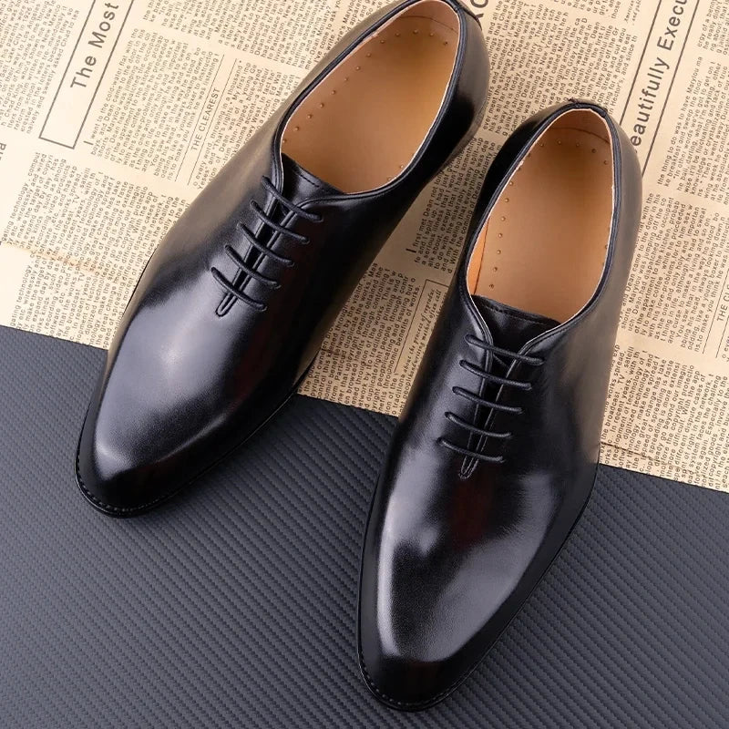 Successful Men's Leather Shoes High Quality Handmade Oxford Casual Business Office Work Shoes For Gentalman Lace Up Comfortable