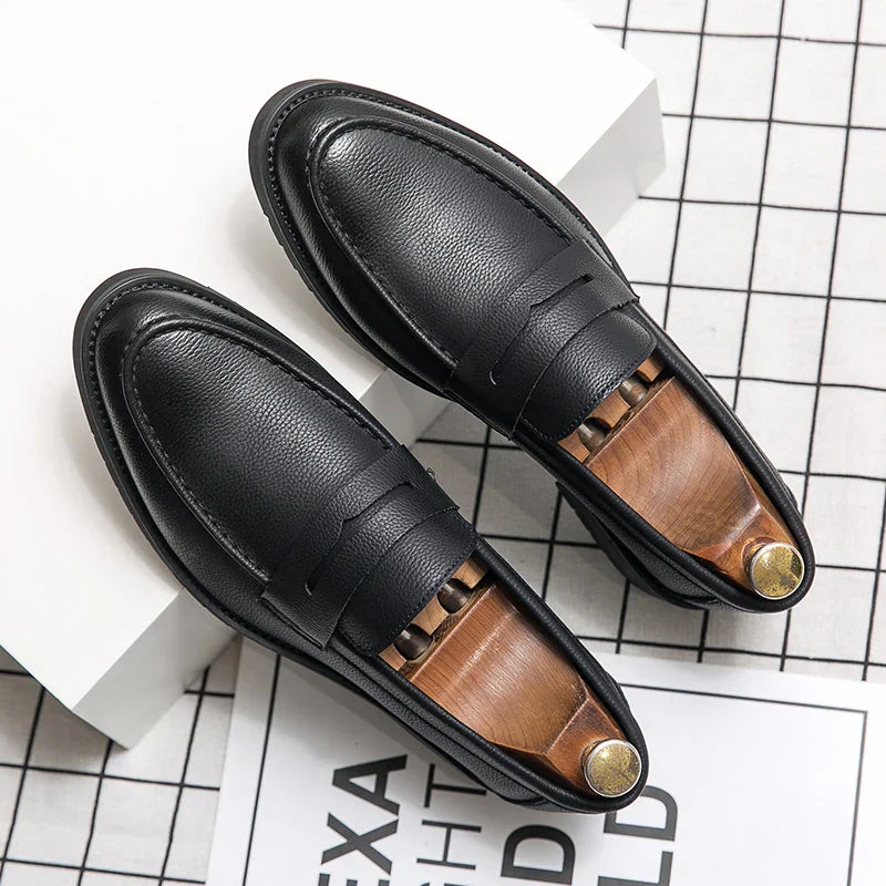 Spring Autumn Hot Selling Men's Loafers Brown Elegant Business Casual Shoes Anti Slip Formal Leather Shoes for Men's