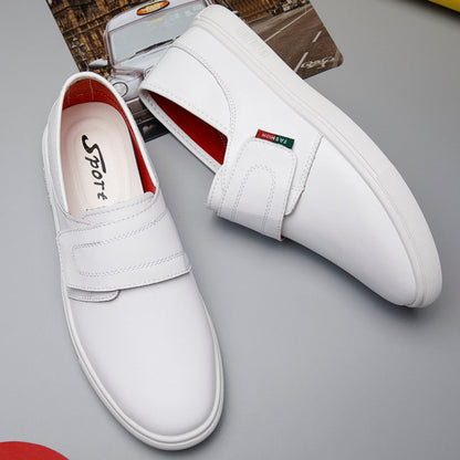 Genuine Leather young White Loafers summer Casual Mens lazy shoes Handmade Slip-On Driving Flats Moccasins Plus Size 37-46