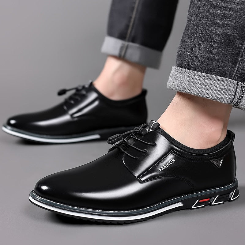 Men Dress Shoes for Men Lace Up Oxfords Black Leather Business Shoes Comfortable Luxury Men Shoes Plus Size Footwear