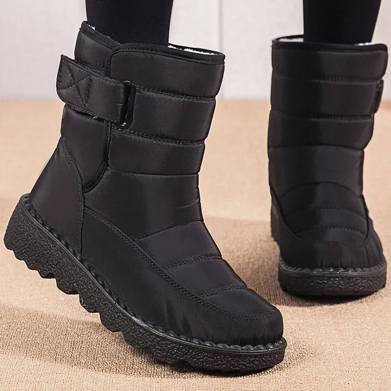 Women Boots Mid-Calf Winter Shoes For Women Snow Boots Casual Watarproof Platform Heels Botas Mujer New Winter Boots Female