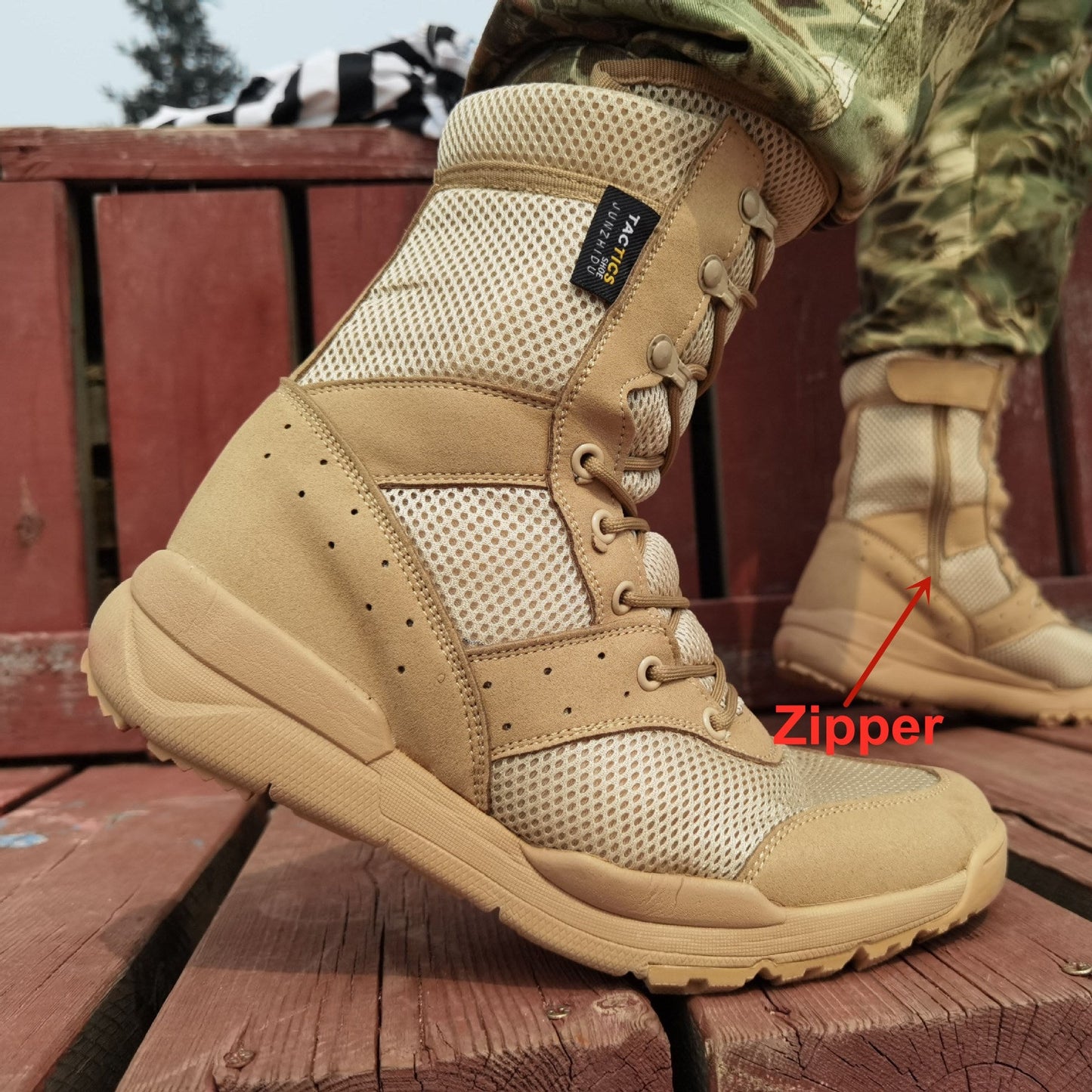 Summer Combat Training Boot Men Women Climbing Training Lightweight Tactical Boots Outdoor Hiking Breathable Mesh Army Fan Shoes